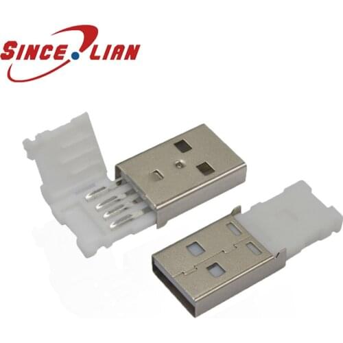 100Pcs USB A Male 4Pin MICRO USB Plug Connector With Plastic Cover for Data Connection Interface Charging Free Shipping