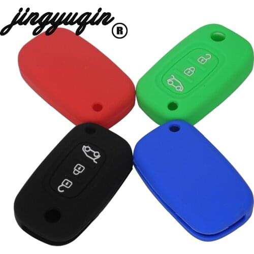 Jingyuqin 3 Buttons Remote Fob Silicone Car Key Case Cover for LADA Vesta Granta XRay Kalina Priora Sedan Sport for Renault