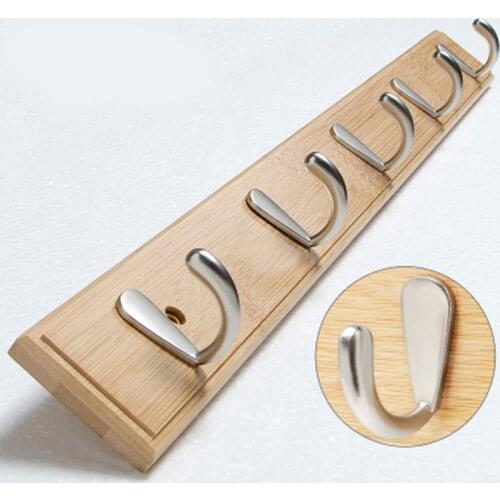 4 Hook Thicken Space Aluminum Robe Hooks Wall Hang Mounted Towel Hook Painted Clothes Hook Bathroom Hardware 48.5*6*1.2cm