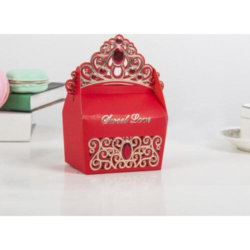 50pcs Chinese Candy Box Red Hollow Laser Cut Paper Sweet Food Boxes Wedding Favour Gift Box Chocolate Packaging Cadeau Mariage