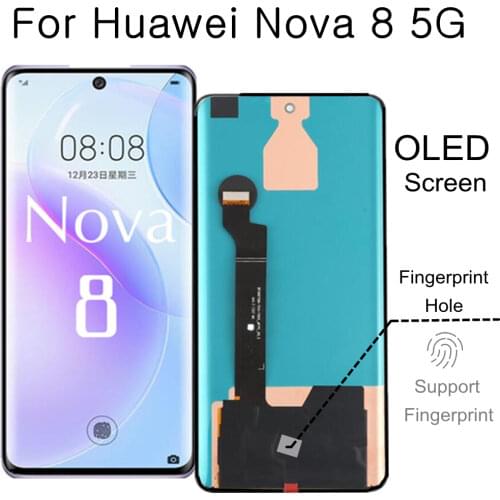 6.57" OLED LCD For Huawei nova 8 5G ANG-AN00 LCD Display Touch Screen Assembly Replacement