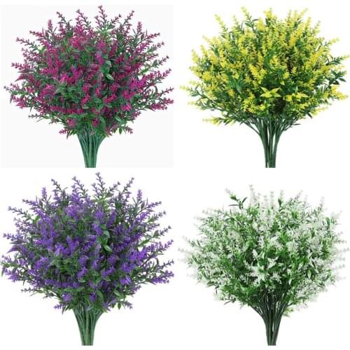 7 Forks 35 Grass Artificial Green Plants Flower Faux Plastic Setaria Lavender Bouquet Home Garden Office Wedding Decoration