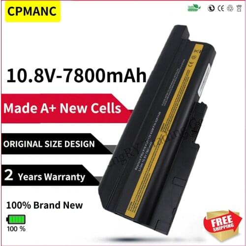 HSW 7800mAh Battery for IBM Lenovo ThinkPad R60 R60e R61 R61e R61i T60 T60p T61 T61p R500 T500 W500 SL400 SL500 SL300
