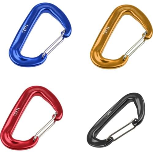 12KN Aluminium Spring Clip Carabiner For Climbing Backpack Hook Camping Hiking Equipment Safety Gear Mountaineering Accessory