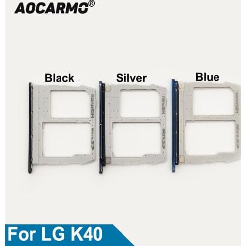 Aocarmo SIM Card For LG K40 X420EM SD Memory MicroSD Holder Nano Sim Tray Slot for LG K12+ LG K12 Plus LG X4 (2019)