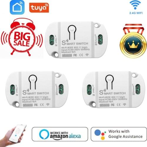 Smart Home House Wifi Wireless Remote Switch Breaker LED Light Controller Module Alexa Google Home Smartlife Tuya APP