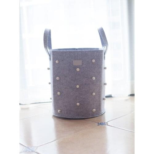 Large Laundry Hamper Felt Handwoven Laundry Basket with Handle Storage Organizer Bin for Clothes Kids Room Toy Collectio