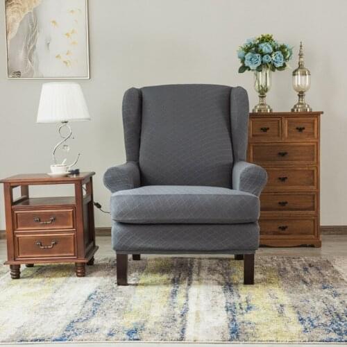 Wingback Armchair Cover Sloping Arm Wing Back Chair Cover Stretch Armrest Chair Covers Elastic Slipcovers for Wedding Banquet