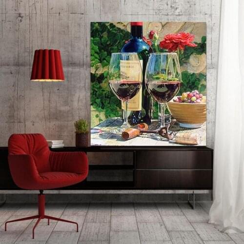 DIY colorings pictures by numbers withred wine exercise picture drawing Relief painting by numbers framed Home