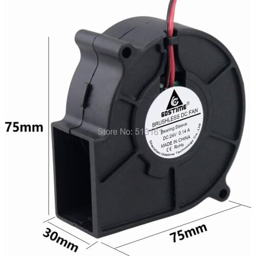 Gdstime DC 24V Blower Fan 75x75x30mm 7cm 7530 Centrifugal Radial Air Flow Cooling Cooler Fan