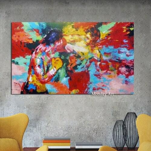 Hot pictures painting oil painting on canvas famous abstract painting acrylic blue canvas pictures for living room home decor