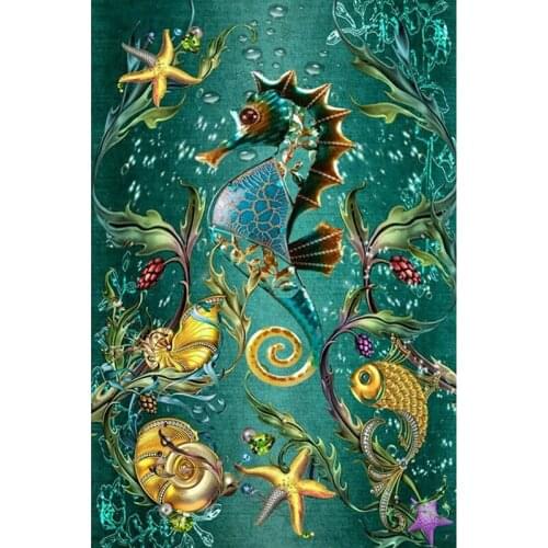 Full Square/Round Drill 5D DIY Diamond Painting "Seaweed Seahorse" 3D Diamond Rhinestone Embroidery Cross Stitch Home Decor
