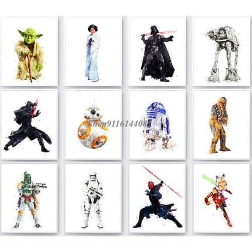 Canvas Paintings Disney Classic Star Wars Anime Movie Posters and Prints Wall Art Street Picture for Kids Living Room Home Decor