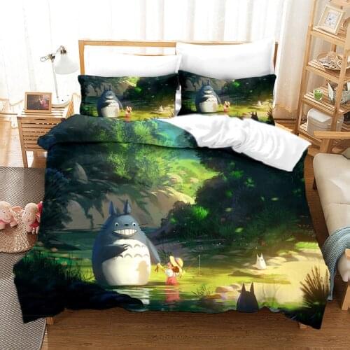 Neighbor Totoro Duvet Cover Set Japan Bedding Set Luxury Bedding Set for Kids Twin Full Queen King Size Comforter Set Bed Set