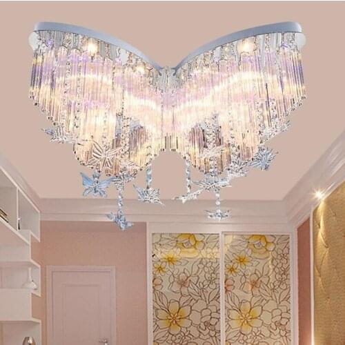 L Living room crystal lamp ceiling lamp color crystal lamp remote control beauty salon master bedroom romantic warm wedding room