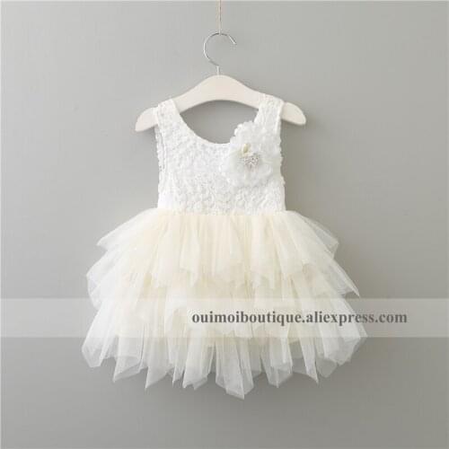 2019 Hot Summer Girl Sleeveless Lace Dress Princess Tutu Vest Dress Girl Party Sundress Layered Dress Children Clothing