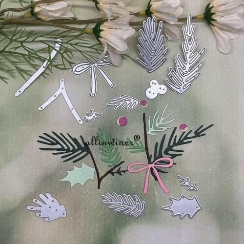 Be merry letters leaf bow Metal Cutting Dies Stencils For DIY Scrapbooking Decorative Embossing Handcraft Die Cutting Template