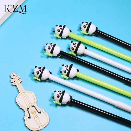Cute Soft Rubber Koala Gel Pen Kawaii 0.5mm Black Ink Neutral Pen Office Supplies Needle Pens Japanese Stationery Kids Gifts