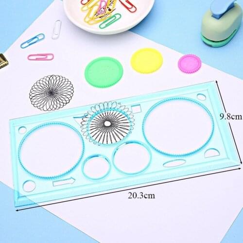 Cute Plastic Ruler Circle Template for Kids Ever-changing Flower Ruler Multi-function Ruler Puzzle Drawing Board Ruler