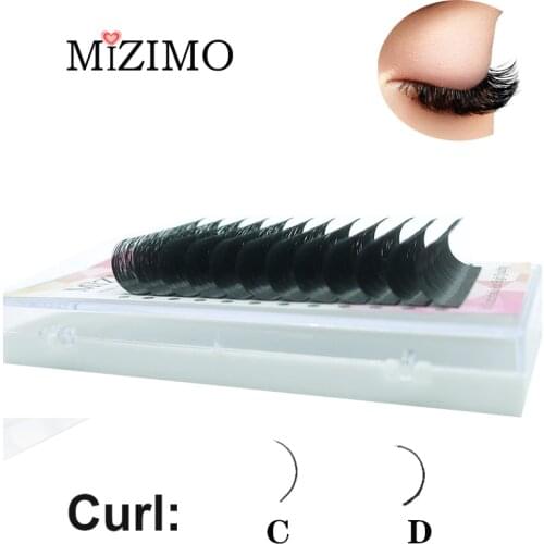 MIZIMO New 20mm long black grafting eyelashes C/D/DD professional false eyelash extension