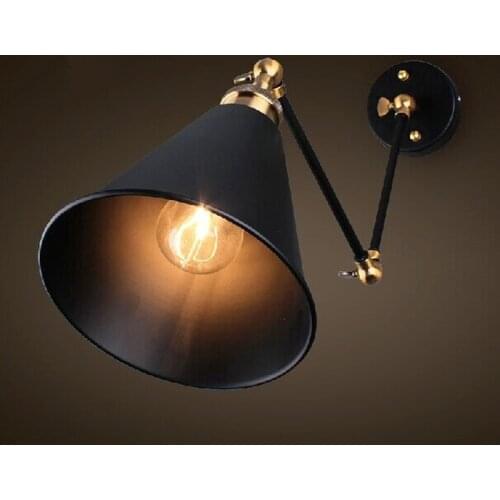 Retro Two Swing Arm Wall Lamp For Bedroom Bedside Adjustable Wall Mount arm lamp abajur para quarto de cabeceira