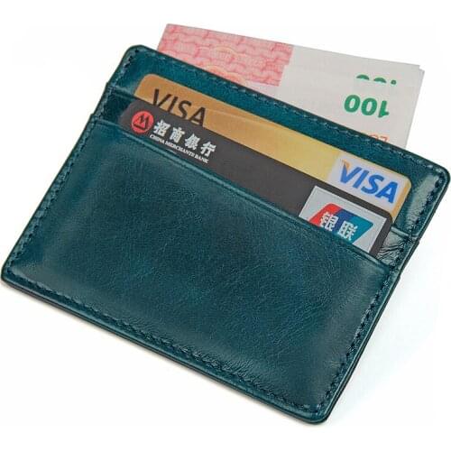 New Retro Leather Card Case RFID Card Case Coin Purse Small Card Case Unisex Card Case