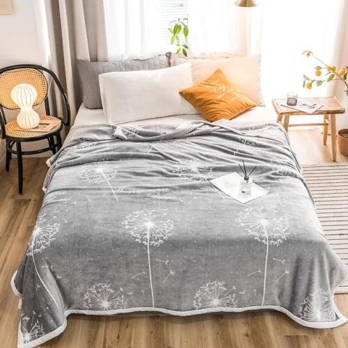 Dandelion High quality Thicken plush bedspread blanket 200x230cm High Density Super Soft Flannel Blanket for the sofa/Bed/Car