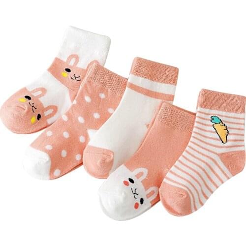 5 Pairs/Lot Baby Boys Girls Autumn Socks Cotton Kids Socks Breathable Cartoon Cute Toddler Ruffle Short Infant Boy Socks 0-6T
