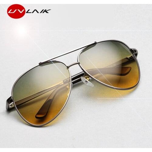 UVLAIK Polarized Sunglasses Men Day Night Vision Driving Glasses Goggles Women Yellow Green Lens Anti-Glare Sun glasses