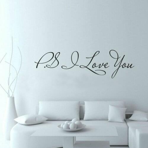 PS I Love You Wall Stickers Decal Home Decor Famous Inspirational Quotes Living Room Bedroom Wall Decor