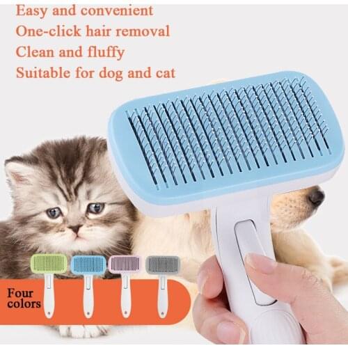 Pet Comb Self Cleaning Dog Professional Grooming Brush Fading Needle Comb Automatic Pet Hair Removal Comb Cat Bath Supplies