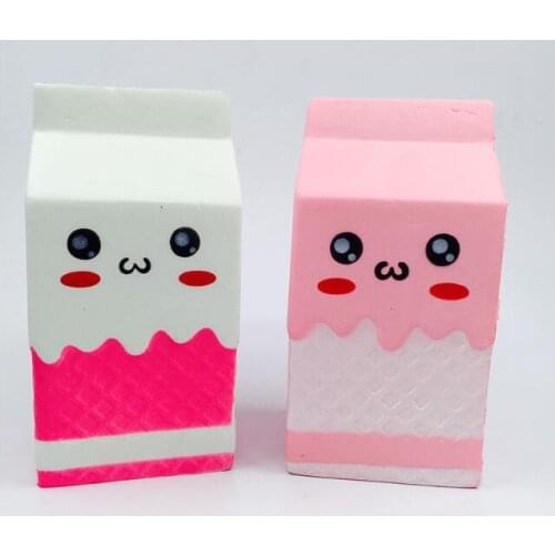 Mobile phone strap 10pcs squishy jumpo cute milk box slow rising squishy with package squeeze kid gift toy Free Shipping