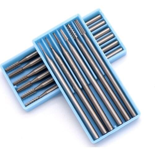 6pcs 2.35mm Shank Diameter Carbide Burrs Mini Rotary Carving Knife For Wood Olive Jewelry Microcarving Needle For Dremel