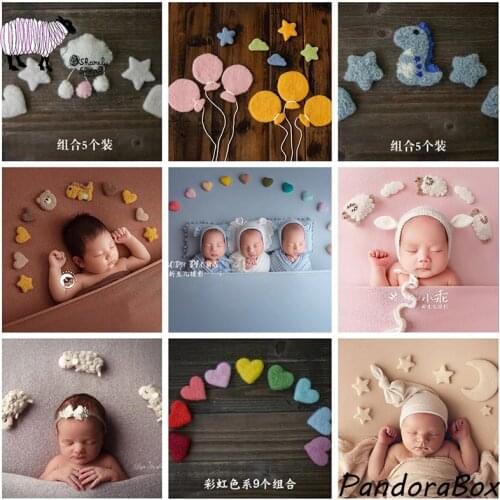 Handmade Newborn Baby Photo Shoots Wool Felt Props Infant Baby Photography Wool Felt Cartoon Backdrops Photo Accessories Prop