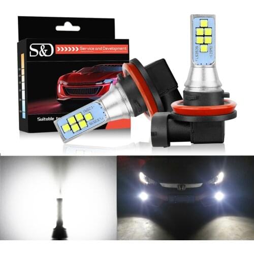 S&D 2pcs LED Fog Bulbs H11 H8 H16 LED Super Bright Car Light HB3 9005 9006 HB4 5202 PSX24W Running Light Lamp 12V