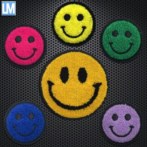 Smiley Face Towel Embroidered Cloth Stickers Shoes Hats Bags Accessories Clothing Accessories Patches Cartoon Embroidery Appliqu