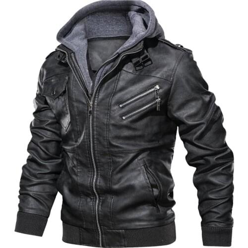 Мужские куртки из искусственной кожи SLACTION China At AliExpress