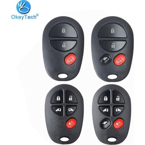 Okeytech Replace Keyless Entry Auto Car Remote Key Shell Case for Toyota Corolla Chr Yaris Rav4 Auris 3/4/5 Button Hold No Logo