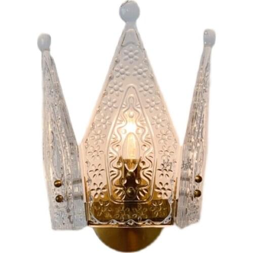 Italian-style ancient French crown glass wall lamps Living room study aisle luxury palace decoration sconces lights lighting