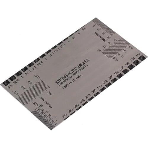 Stainless Steel String Ruler String Action Gauge Ruler for Guitar Bass Silver