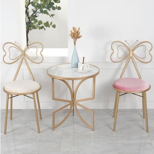 Chair Living Room Chairs Metal Butterfly Bow Backrest Make Up Dining Chair Desk Chairs кресло для отдыха chaises Salle Manger