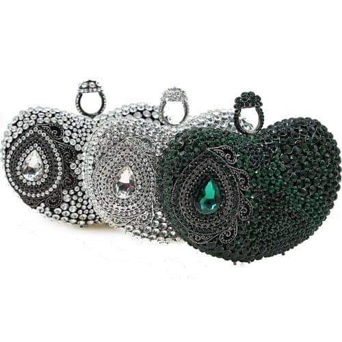 Dark Green Hard Case Box gift Clutch Evening Bags Clutch Purses Handbags crossbody bags Chain for Ball Party Prom shoulder bag