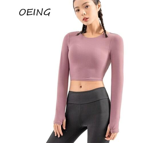Long Sleeve Workout Yoga Top Tight Women Clothes Quick Dry Fitness Sportwear