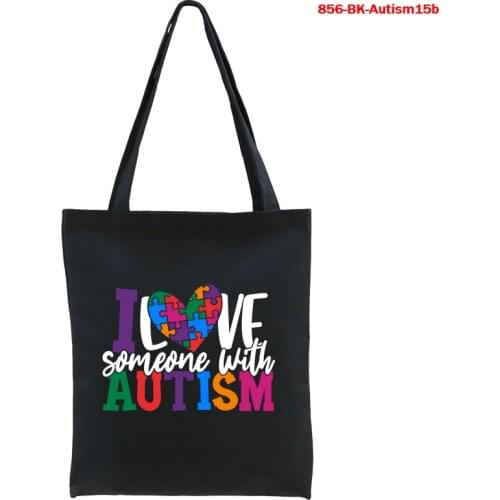 Vintage Autism Seeing The World Differently Printing Storage Handbag Fashion Bag for Women Casual Bag Lady Handbag Autism Totes