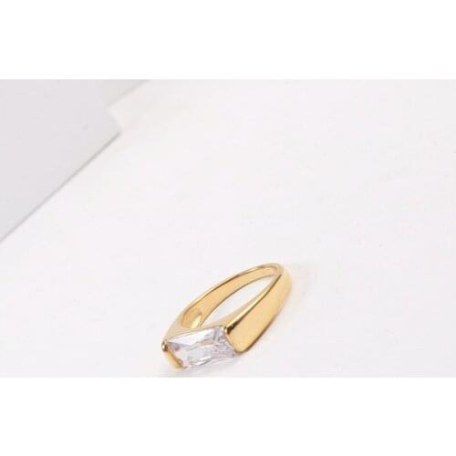 Stainless Steel Gothic Simple Style Zircon Irregular Ring Gift For Women Personality Fashion Geometric Accessories Jewellery