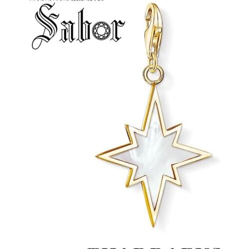 Golden Star Charm Pendant Mother-of-Pearl Charms silver plated Trendy DIY Accessories For Women Fit Jewelry Making thomas