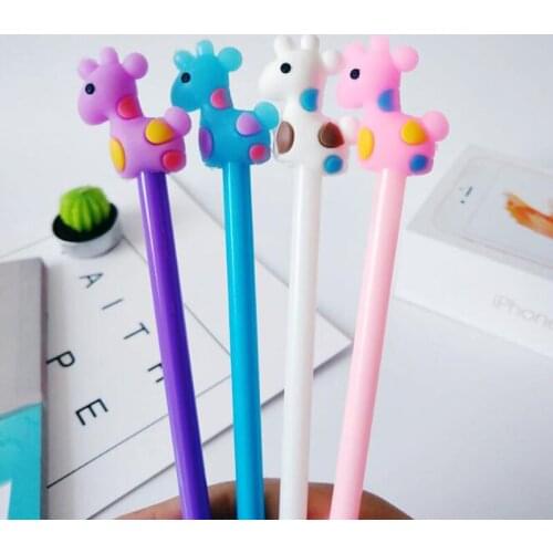 1pc Kawaii Flower Deer Gel Pens Cute Black Writing Pens Bullet Journal Accessories Office For School Supplies Korea Stationery