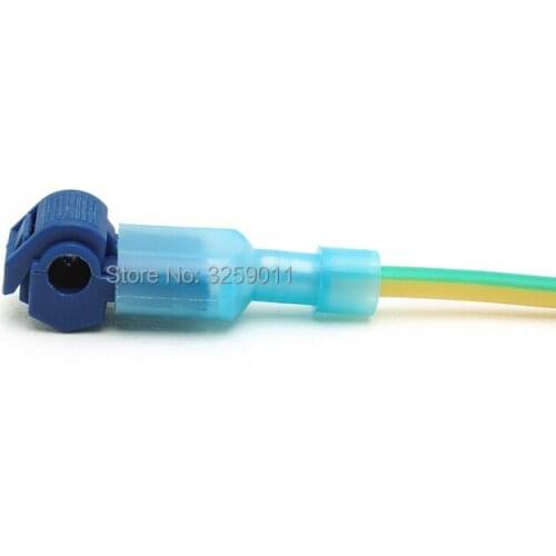 1PCS Self-Stripping Electrical T-Tap Wire Spade Connectors Quick Splice Wire Terminals Blue MDFN2-250 16-12 AWG Blue T2