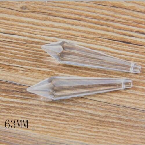 10pieces/lot 14x63mm Clear Chandelier facet icicle Glass Crystals Lamp Prisms Parts Hanging Pendants height 63mm(2.5")