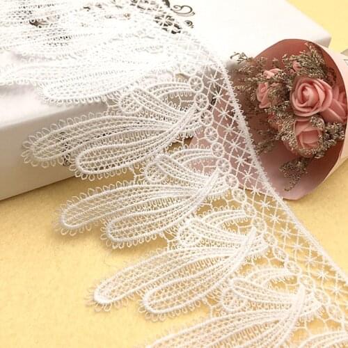 14 Yards 10.5cm Eyelash Milk Fiber Embroidery Lace Fabric Dress Decoration Needlework Sewing DIY Handmade Accessories 264